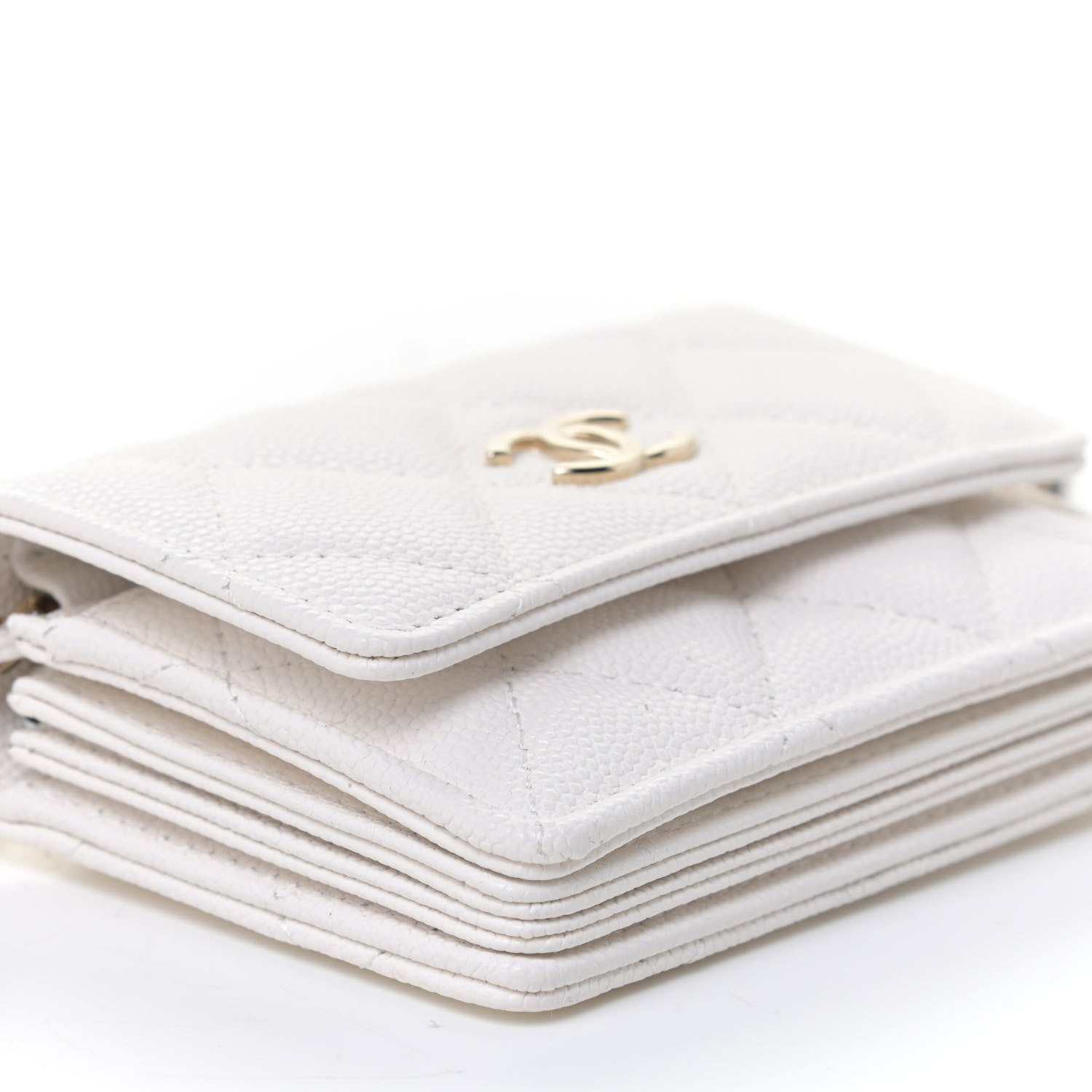 Chanel Caviar Quilted Belt Bag With Charms On Chain White 4 of 9