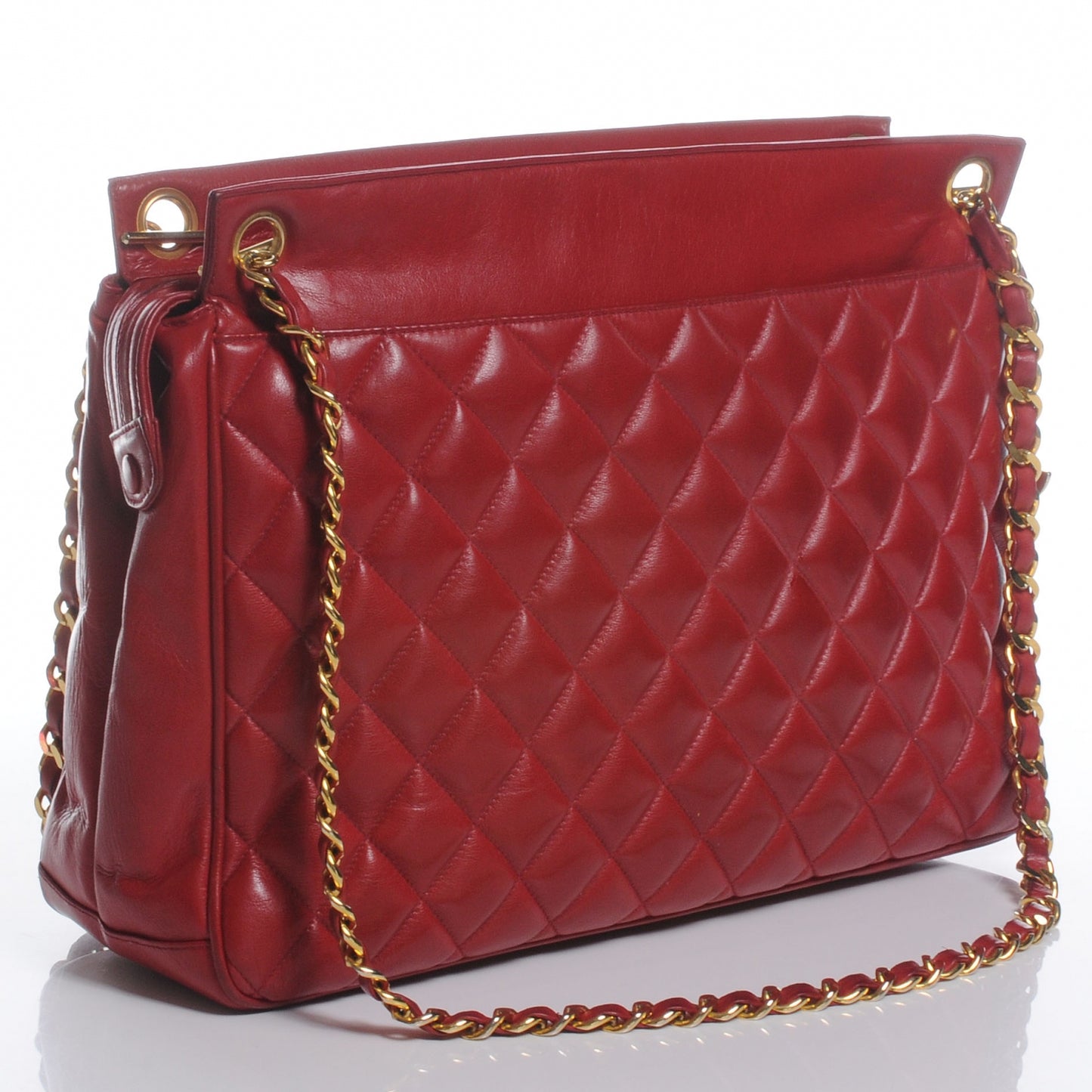 Lambskin Quilted Shoulder Bag Red