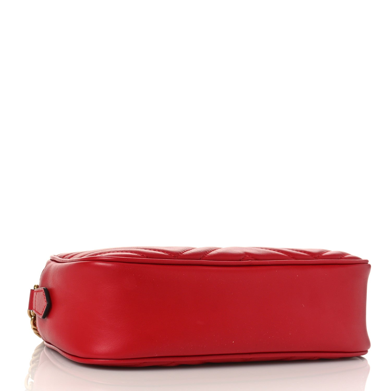 Gucci Calfskin Matelasse Small GG Marmont Chain Shoulder Bag Hibiscus Red 4 of 9