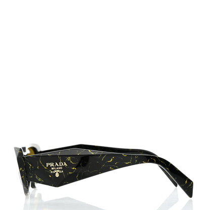 Prada Acetate Symbole Marbled Sunglasses SPR 17W Black Yellow 3 of 8
