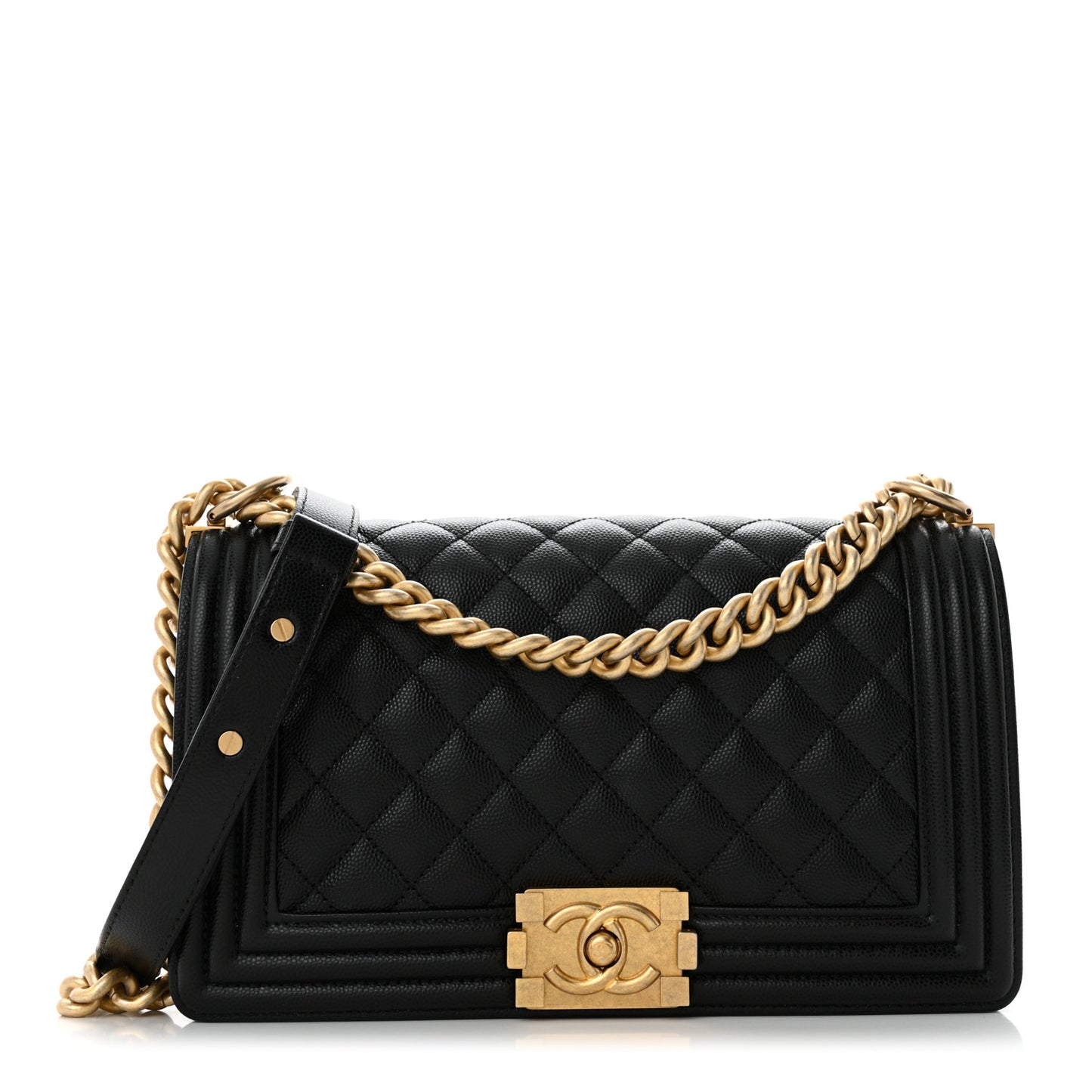 Caviar Quilted Medium Boy Flap Black