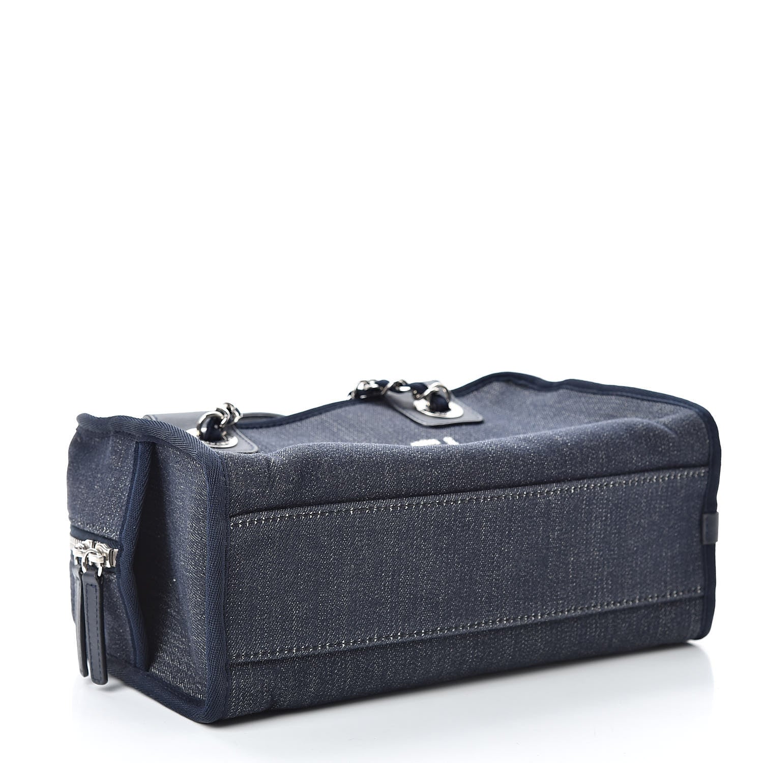 Chanel Denim Deauville Bowling Bag Dark Blue 4 of 11
