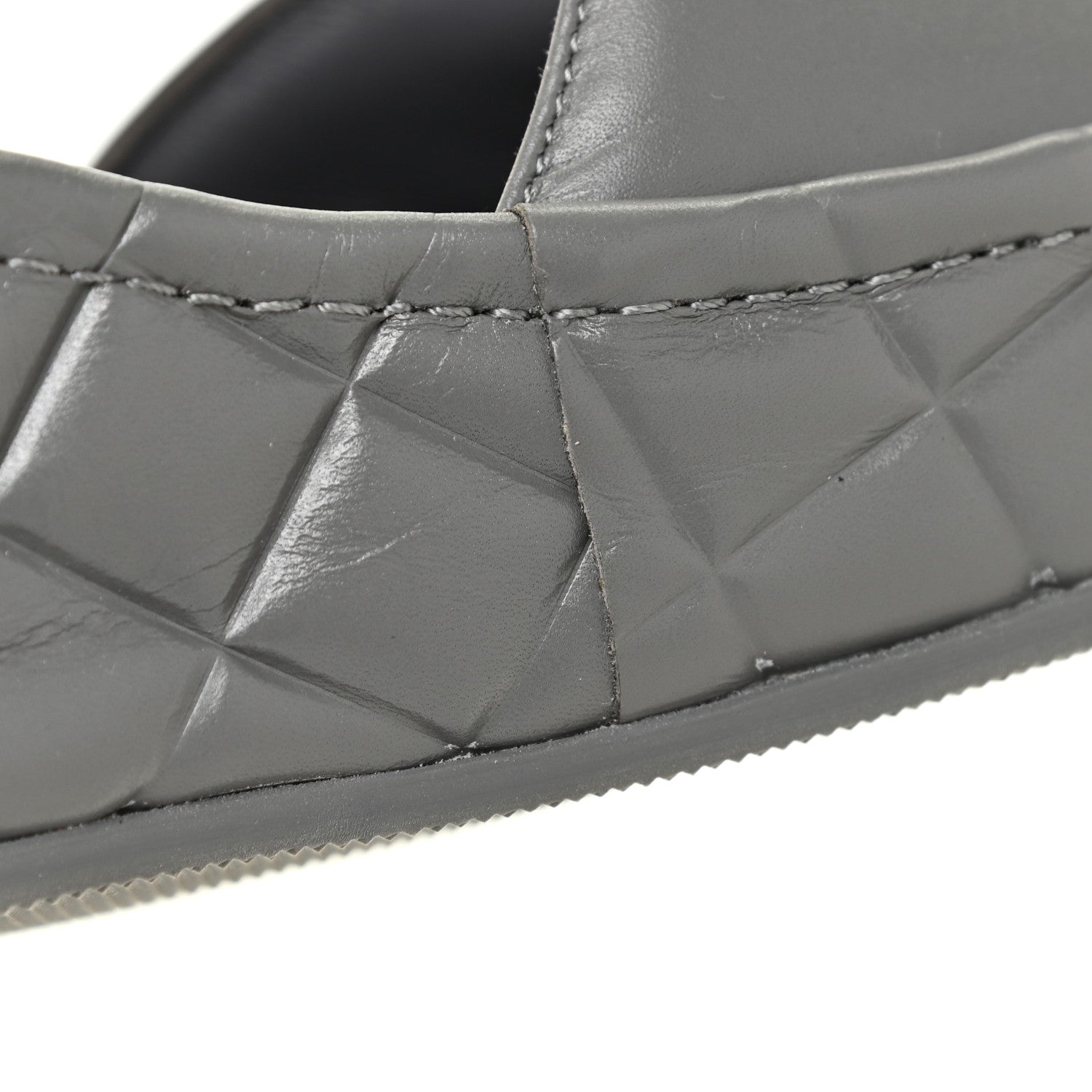 Chanel Shiny Calfskin Logo Platform Sandals 38 Grey 8 of 11
