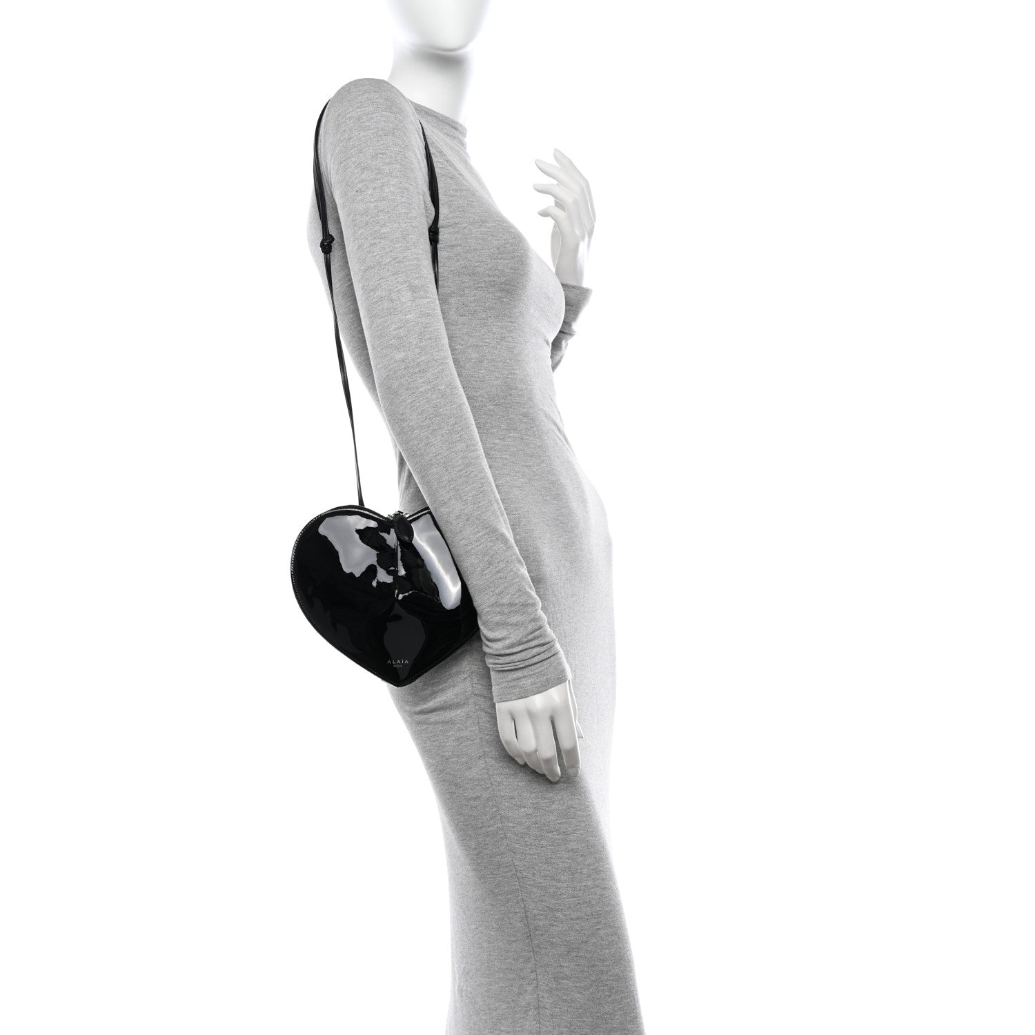 Alaia Patent Calfskin Le Coeur Bag Black 2 of 9
