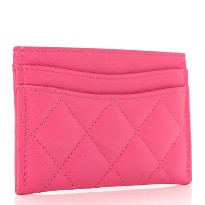 Chanel Caviar Quilted Card Holder Dark Pink 4 of 9