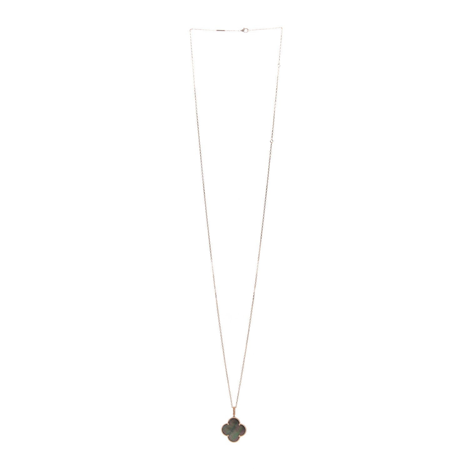 Van Cleef & Arpels 18K Rose Gold Gray Mother of Pearl Magic Alhambra Long Necklace 3 of 6