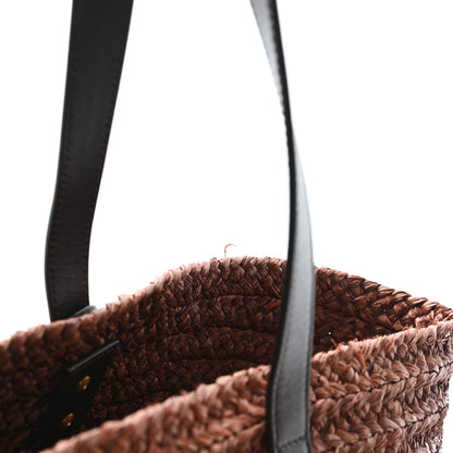 Saint Laurent Raffia Calfskin Medium Panier Tote Dark Chocolate 11 of 11
