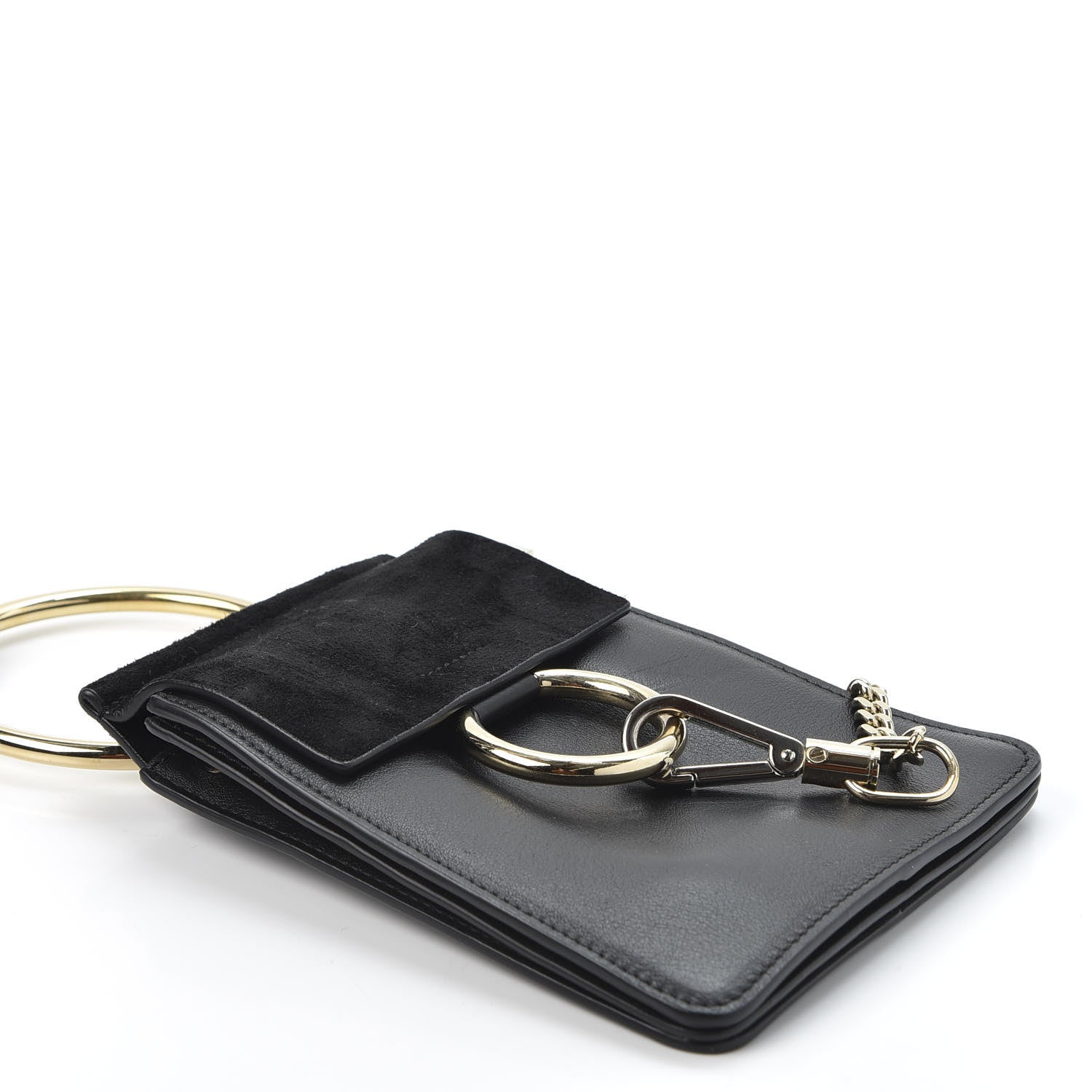 Chloe Suede Calfskin Mini Faye Bracelet Bag Black 3 of 11