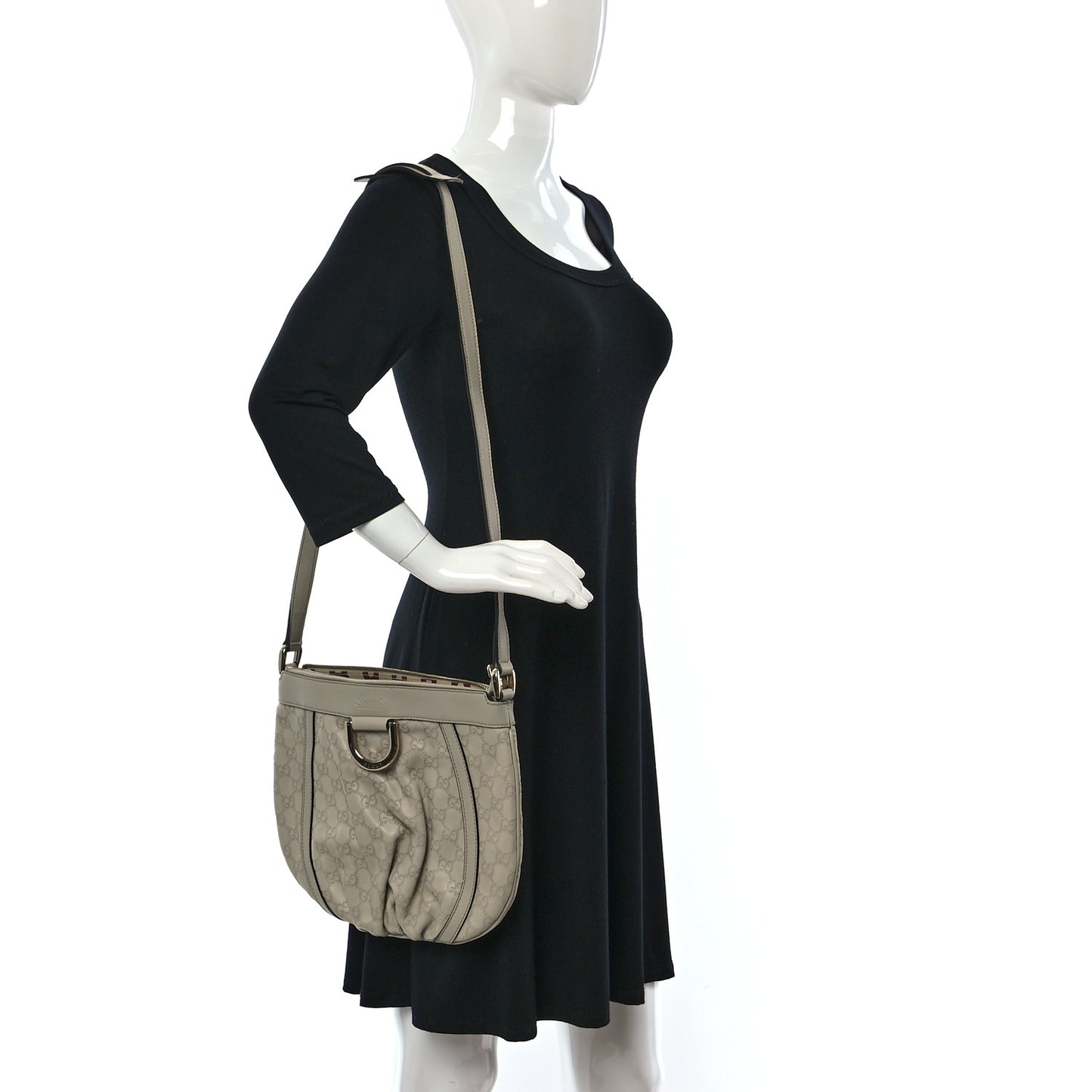 Guccissima Small D Ring Messenger Off White