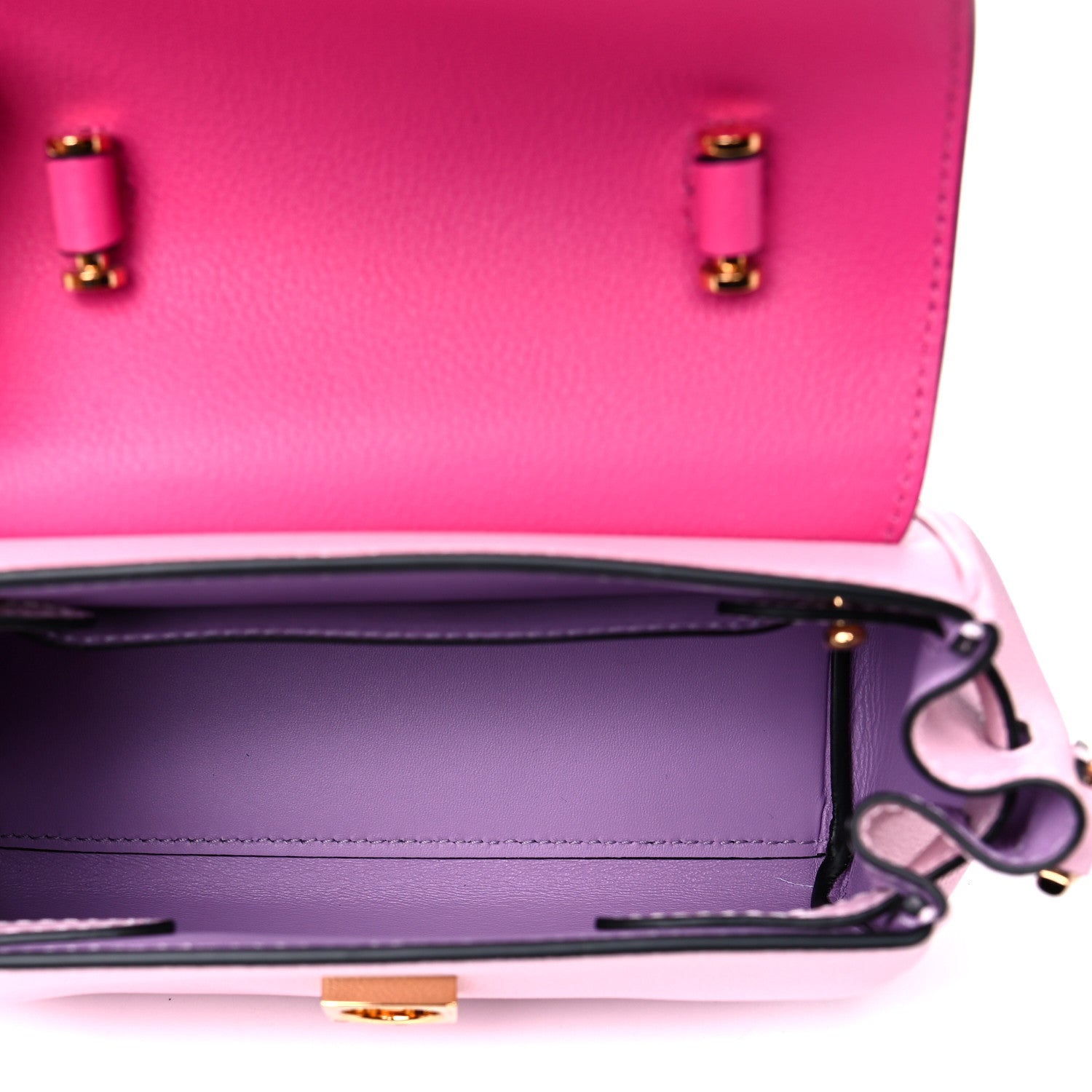 Versace Calfskin Medusa Small Top Handle Handbag Fuxia Light Pink 6 of 14