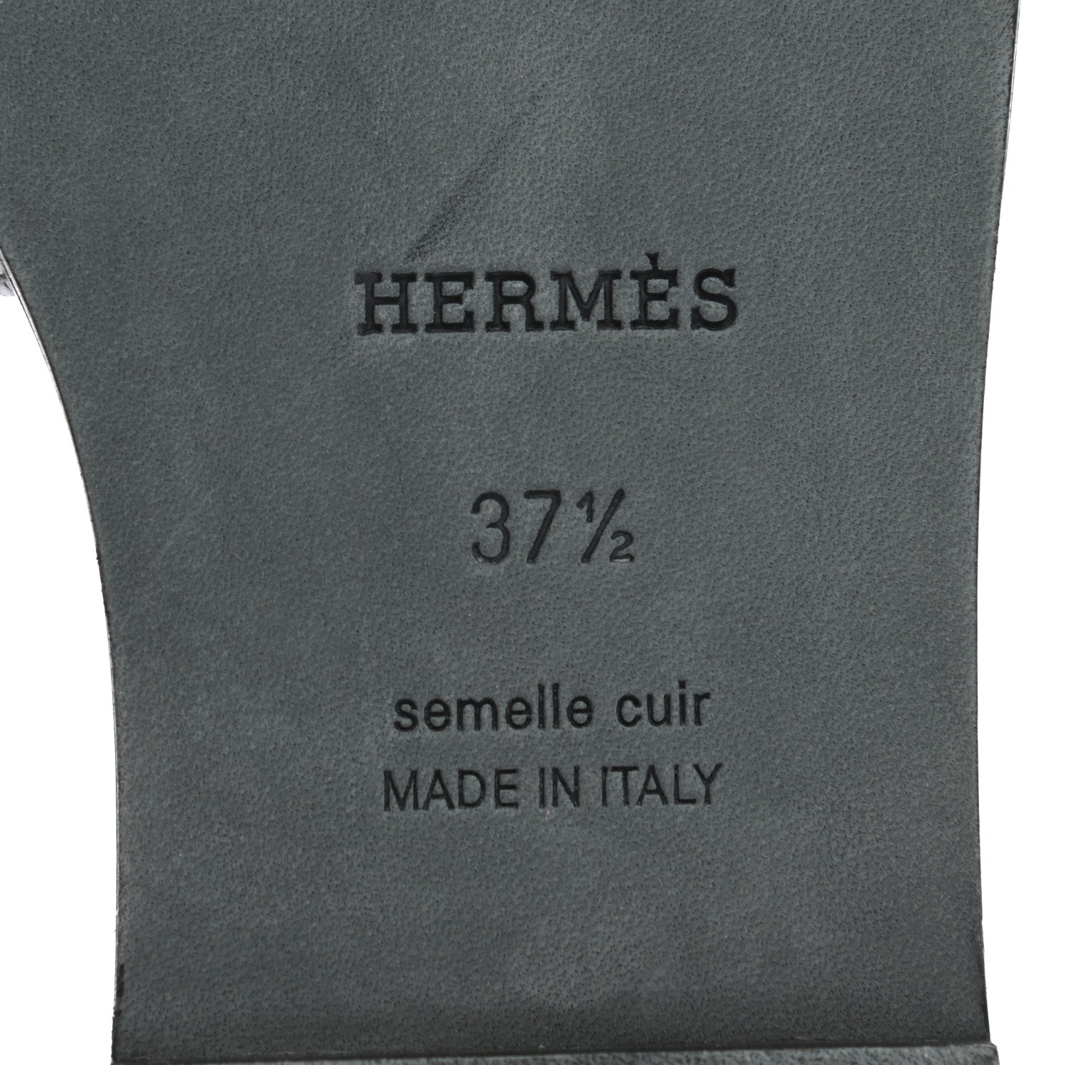 Hermes Metallic Epsom Oran Sandals 37.5 Gris Argente 7 of 12