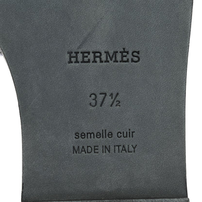Hermes Metallic Epsom Oran Sandals 37.5 Gris Argente 7 of 12