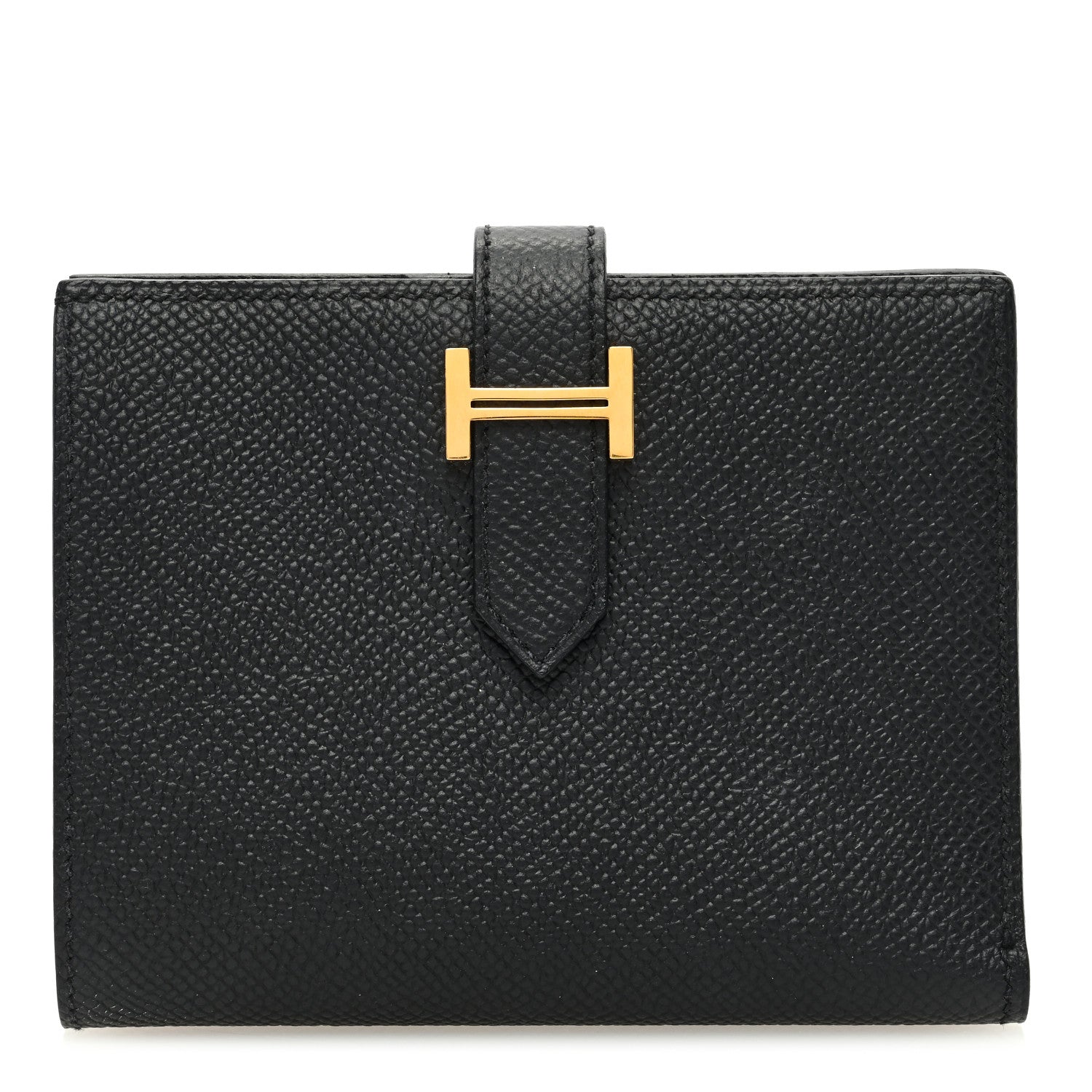 Hermes Epsom Bearn Compact Wallet Black 1 of 7