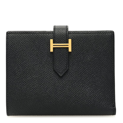 Hermes Epsom Bearn Compact Wallet Black 1 of 7