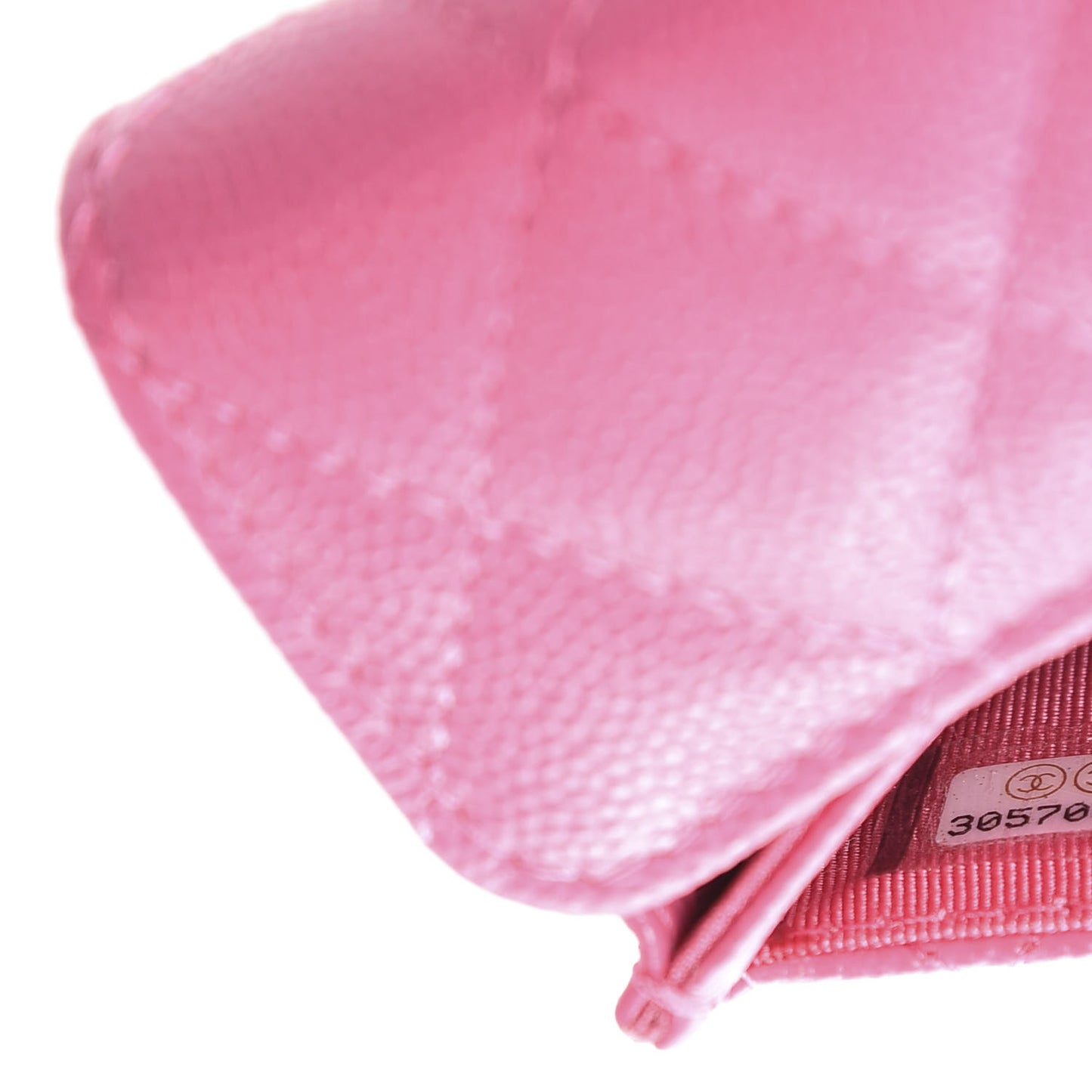 Caviar Quilted Flap Card Holder Wallet Pink