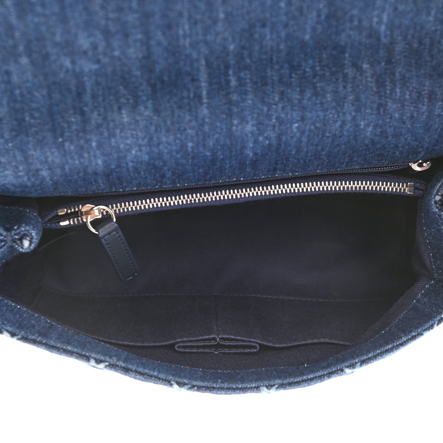 Denim Quilted Small Coco Handle Flap Blue