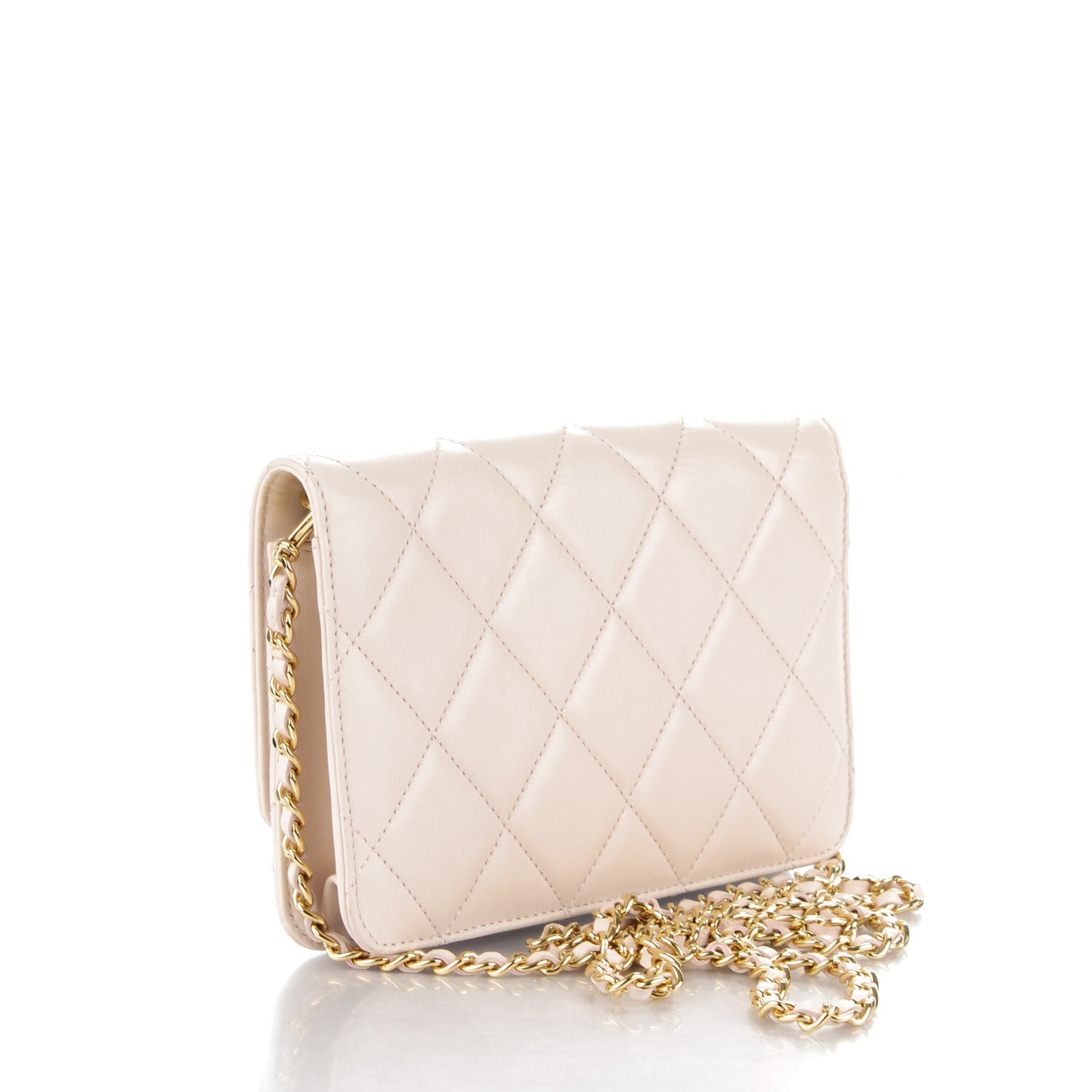 Chanel Lambskin Quilted Golden Class Wallet on Chain WOC Light Pink 3 of 8