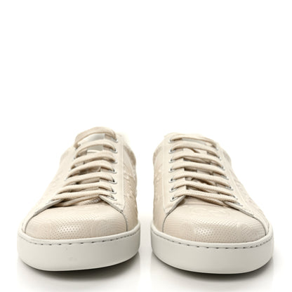 Gucci Calfskin GG Tennis Embossed Mens Ace Sneakers 10 Mystic White 2 of 10