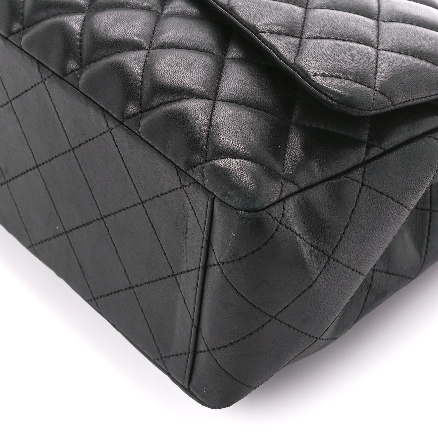Chanel Lambskin Quilted Maxi Double Flap Black 11 of 11