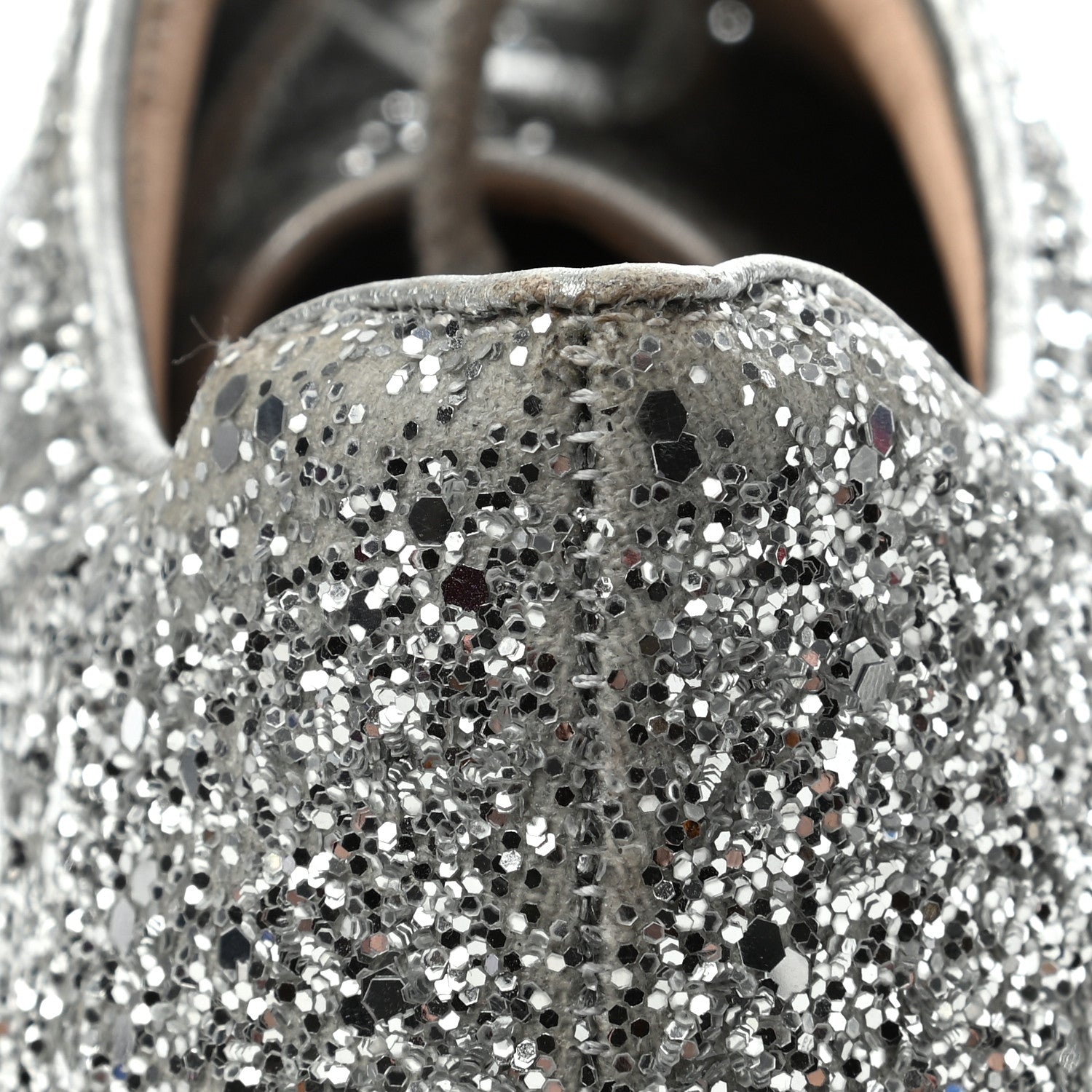 Gucci Glitter Peggy Platform Sneakers 40 Argento 9 of 12