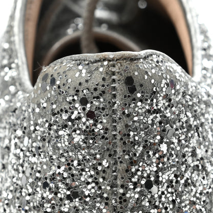 Gucci Glitter Peggy Platform Sneakers 40 Argento 9 of 12