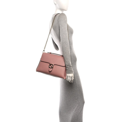 Gucci Dollar Calfskin Medium Interlocking G Top Handle Shoulder Bag Soft Pink 2 of 11