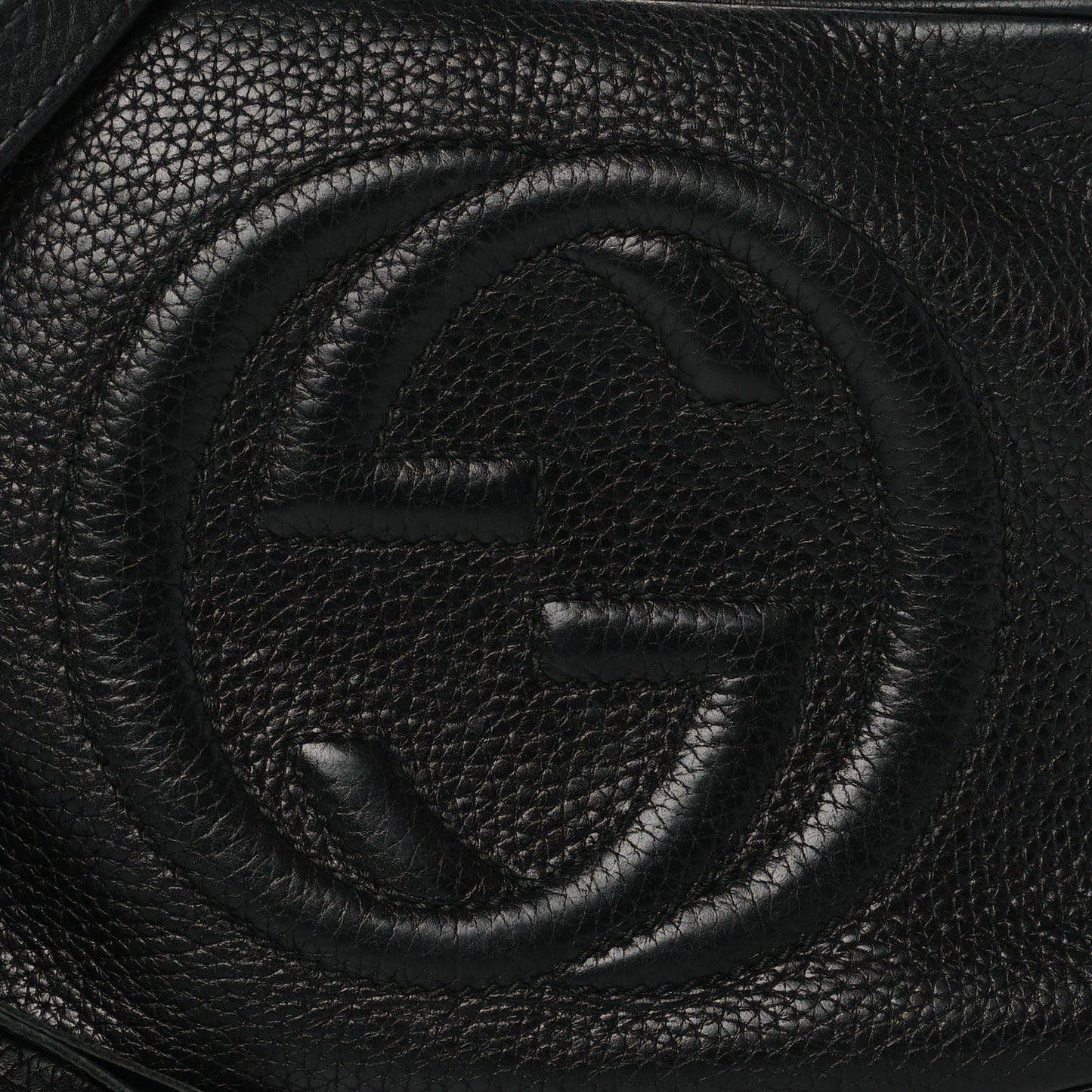 Pebbled Calfskin Small Soho Disco Bag Black