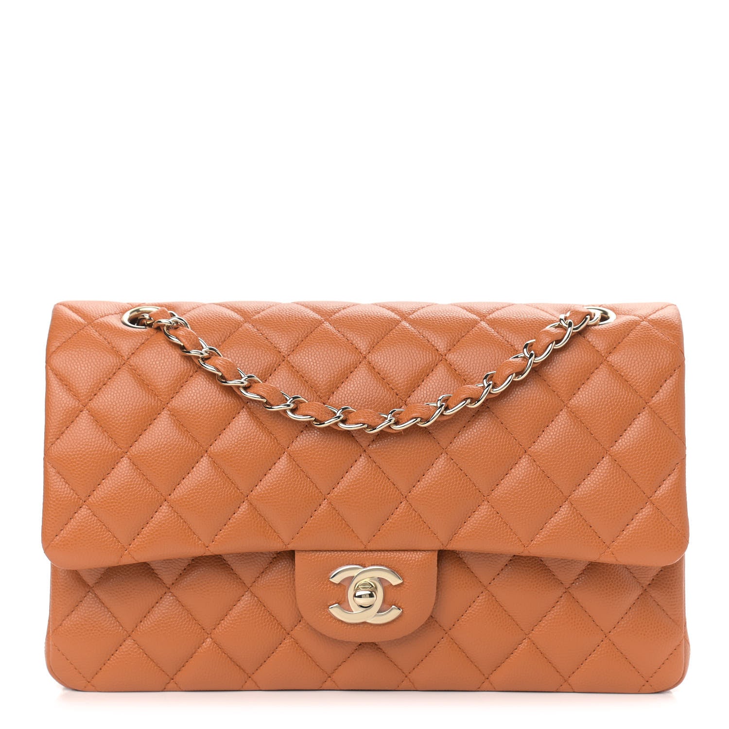 Chanel Caviar Quilted Medium Double Flap Light Brown 1 of 9