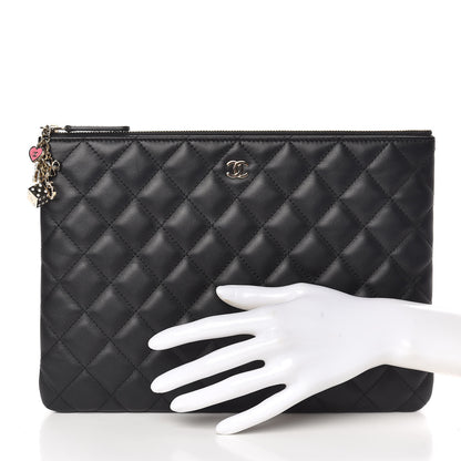 Chanel Lambskin Quilted Medium Casino Beauty CC Cosmetic Case Black 2 of 10