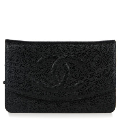 Chanel Caviar Timeless CC Wallet on Chain WOC Black 1 of 8