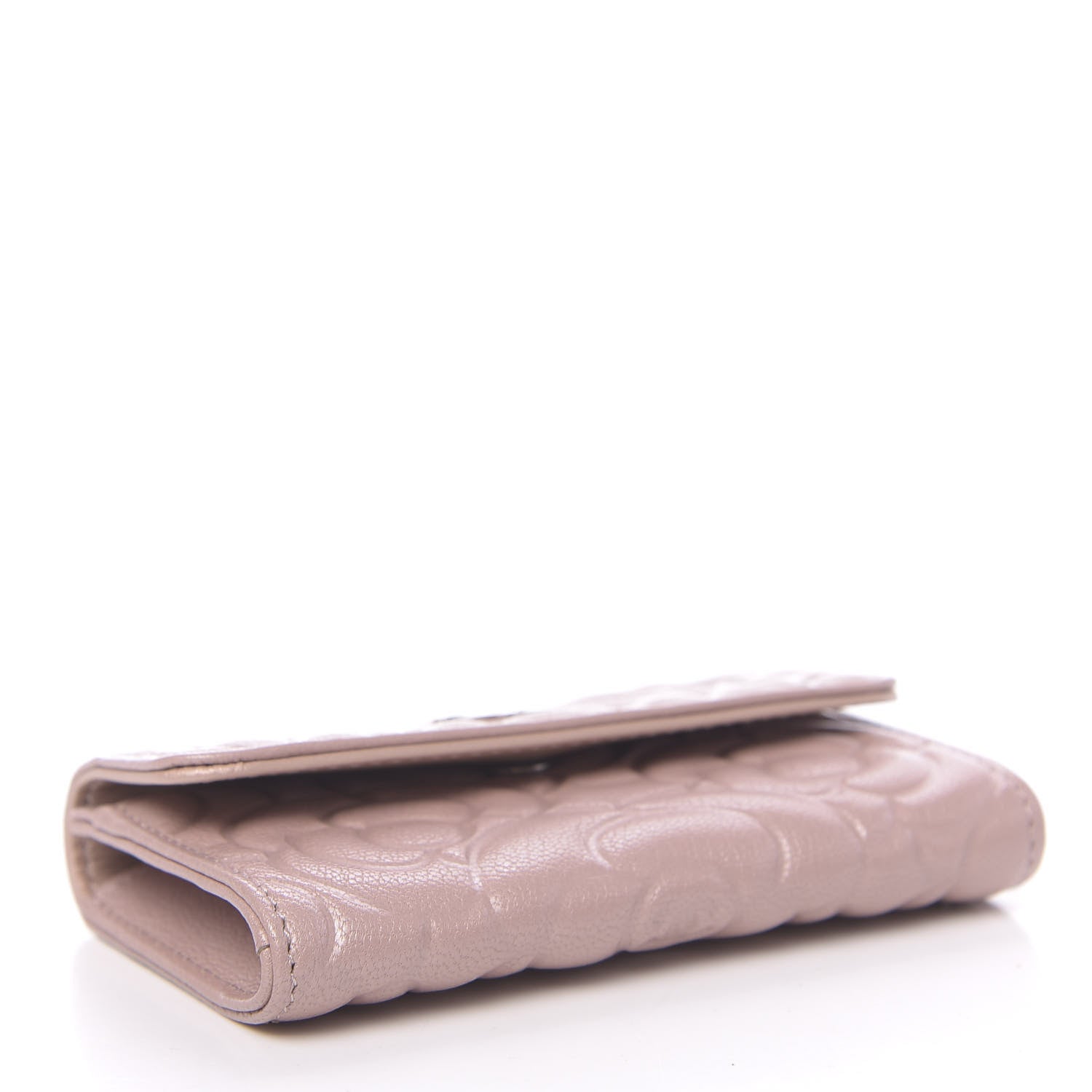 Chanel Goatskin Camellia Embossed Card Holder Wallet Light Pink 4 of 9