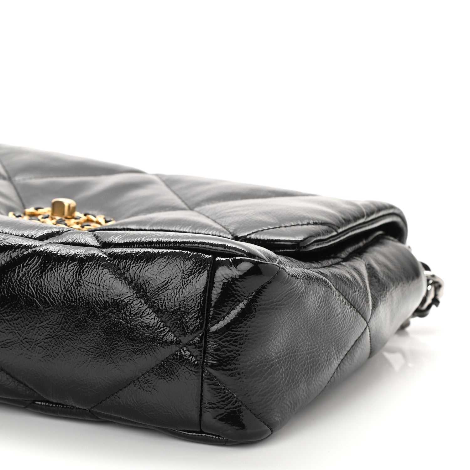 Chanel Shiny Crumpled Calfskin Quilted Large Chanel 19 Flap Black 10 of 11