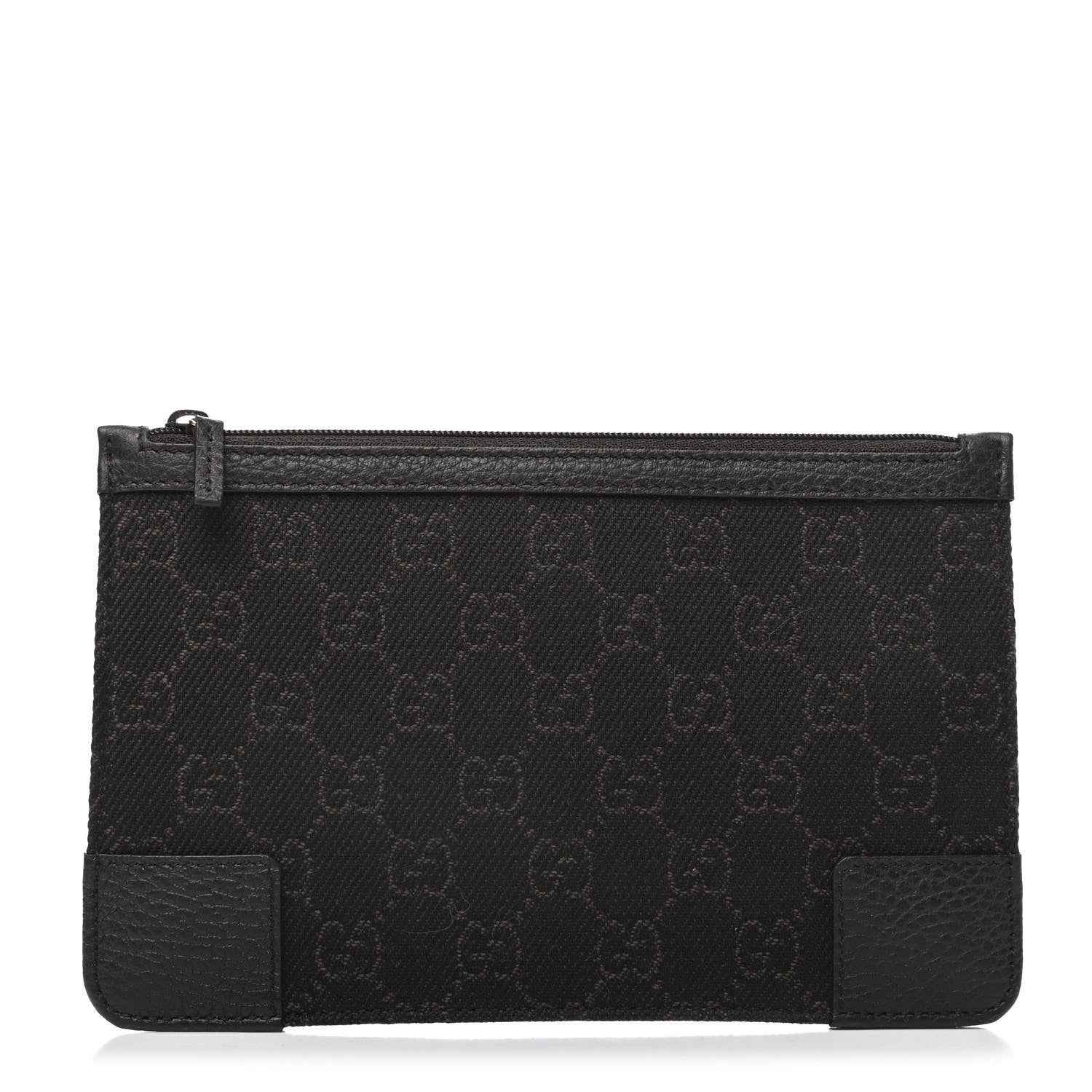 Gucci Monogram Zip Pouch Dark Brown 1 of 7