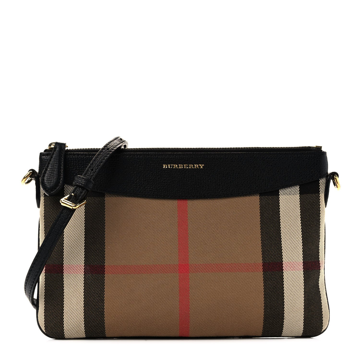 Burberry House Check Derby Peyton Crossbody Clutch Bag Black 1 of 9