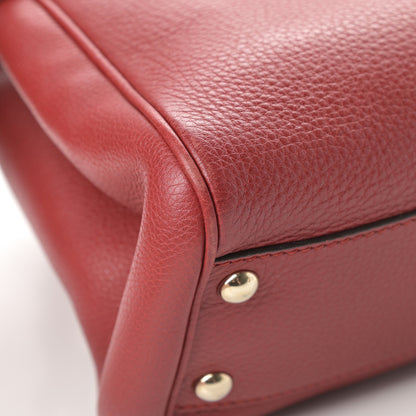 Gucci Calfskin Small Bamboo Shopper Tote Red 9 of 13