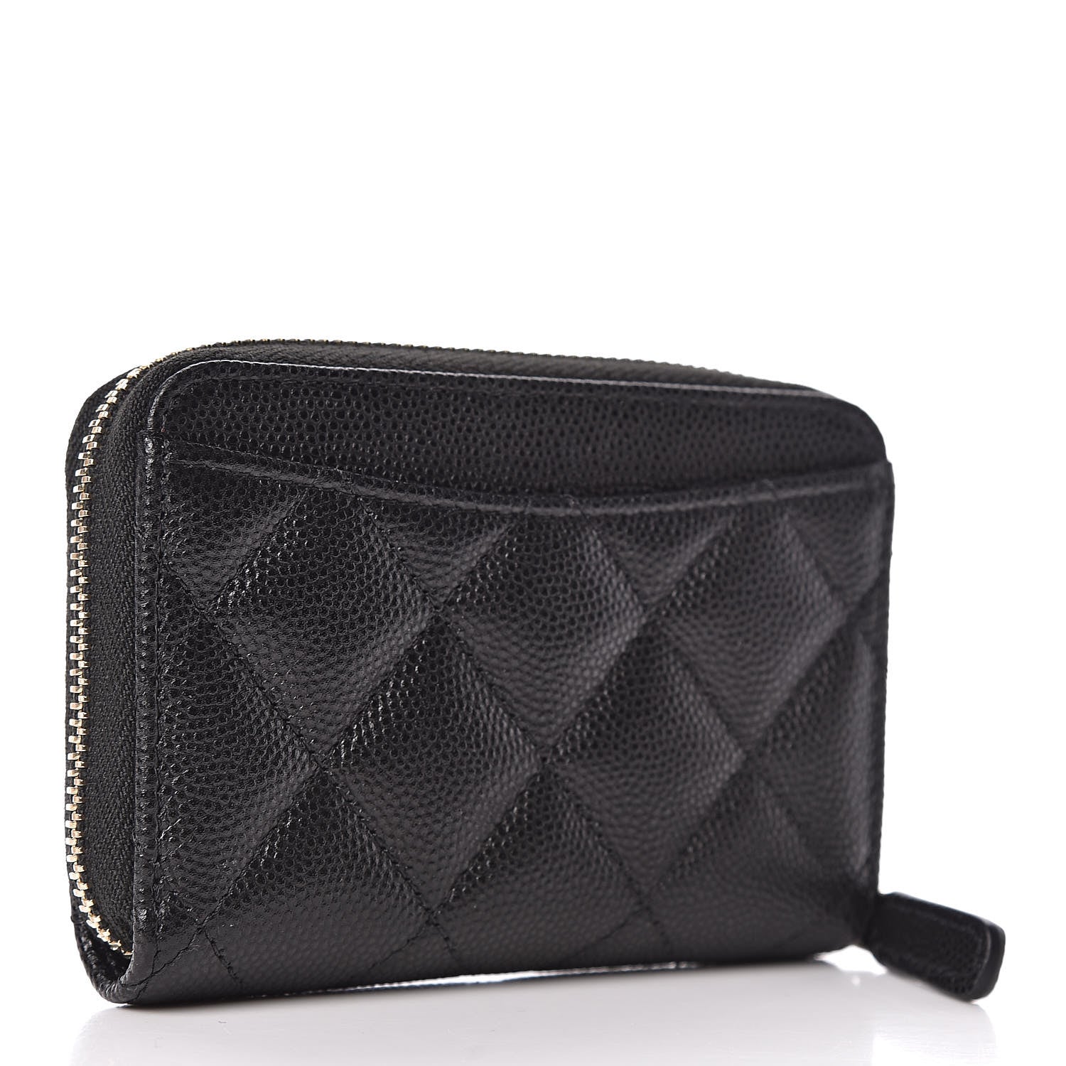 Chanel Caviar Quilted Zip Coin Purse Black 3 of 8