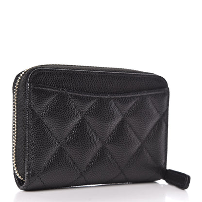Chanel Caviar Quilted Zip Coin Purse Black 3 of 8