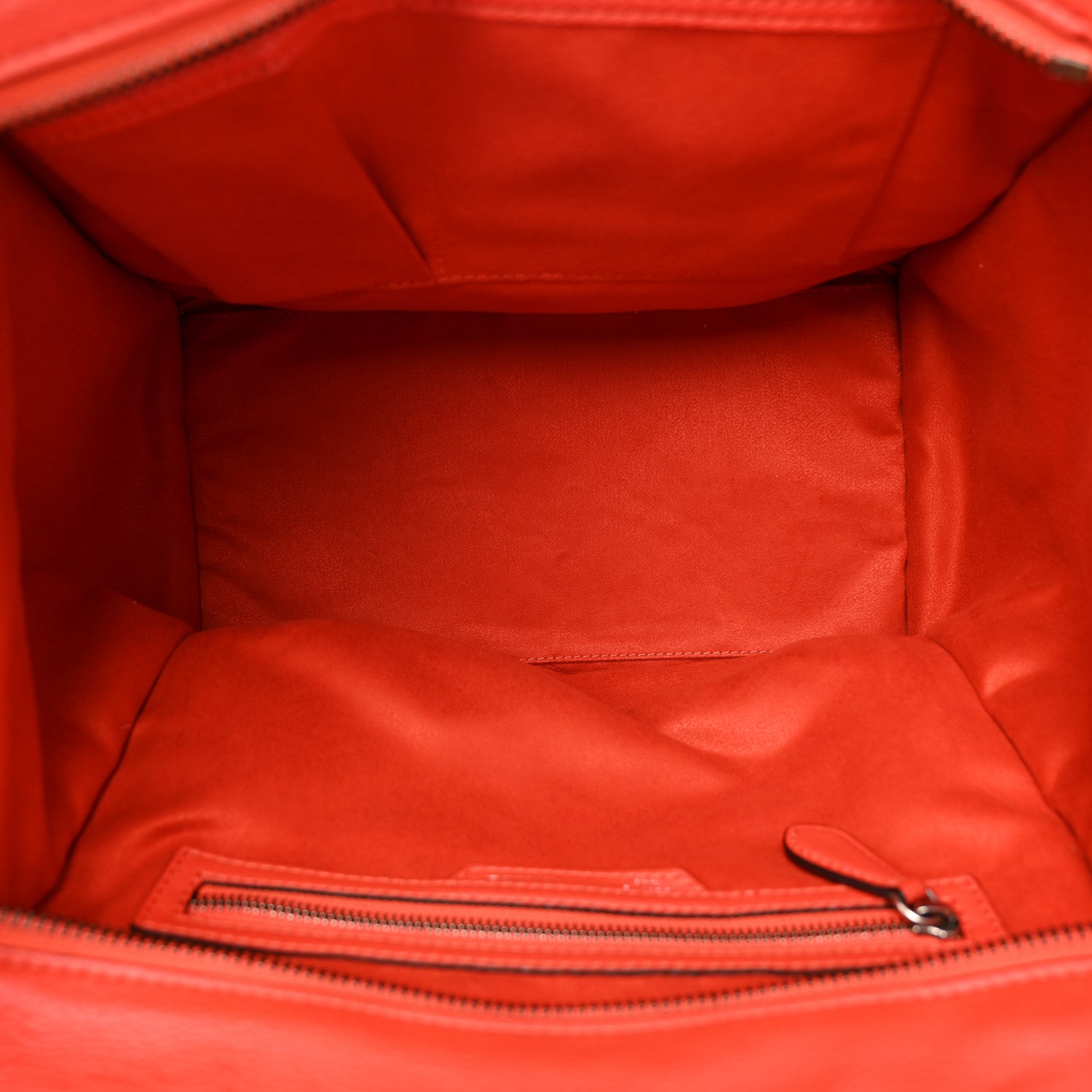 Celine Drummed Calfskin Mini Luggage Coquelicot 5 of 12