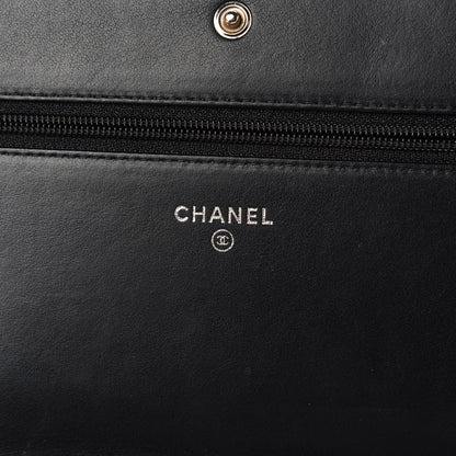 Chanel Caviar Quilted Diamond CC Wallet On Chain WOC Black 10 of 13