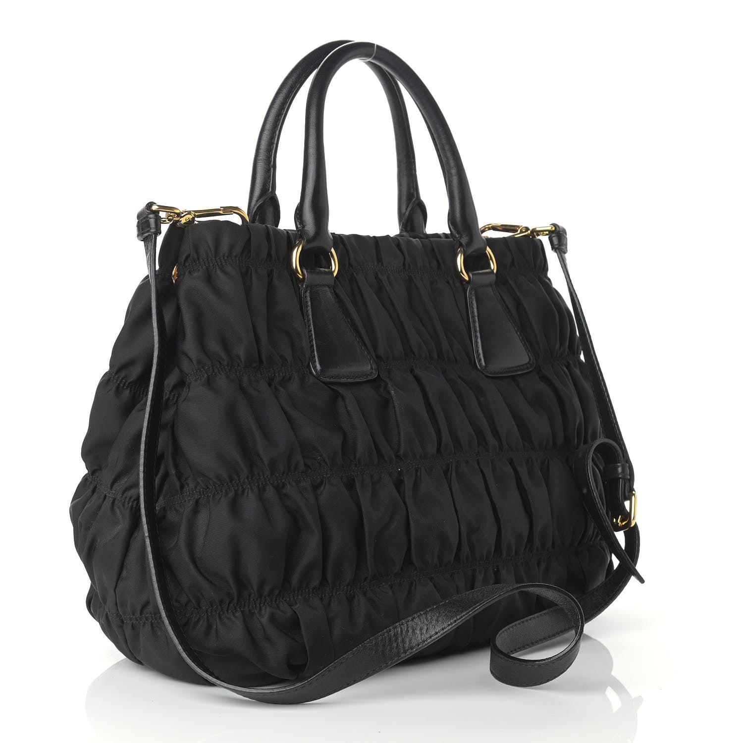 Prada Tessuto Nylon Gaufre Tote Black 3 of 11