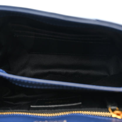 Saint Laurent Calfskin Y Quilted Monogram Toy Loulou Crossbody Bag Blue Charron 5 of 12