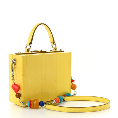 Dolce & Gabbana Snakeskin Padlock Box Bag Yellow 3 of 10