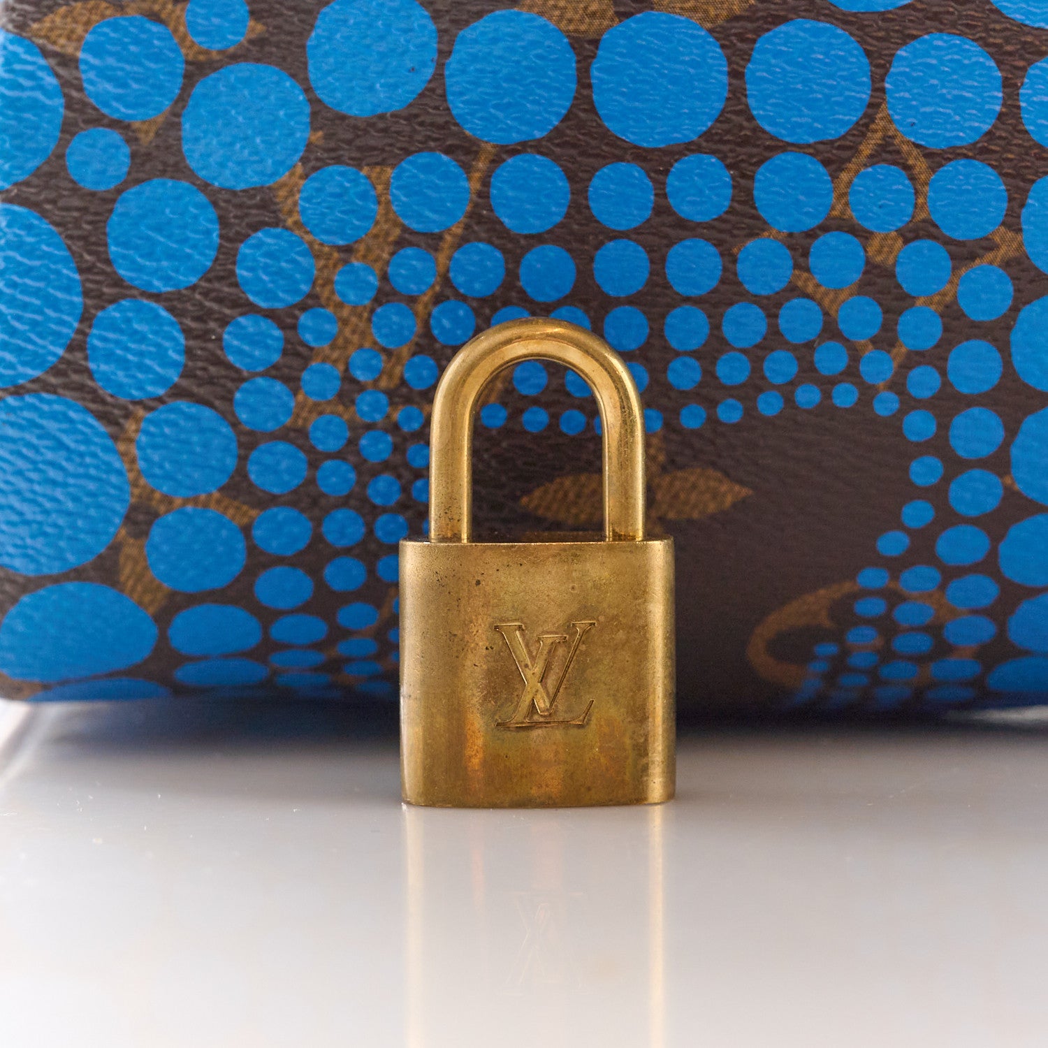 Louis Vuitton Monogram Kusama Town Speedy 30 Blue 8 of 14
