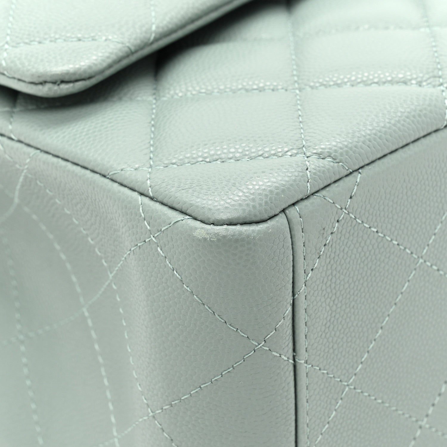 Chanel Caviar Quilted Maxi Double Flap Light Blue 11 of 15