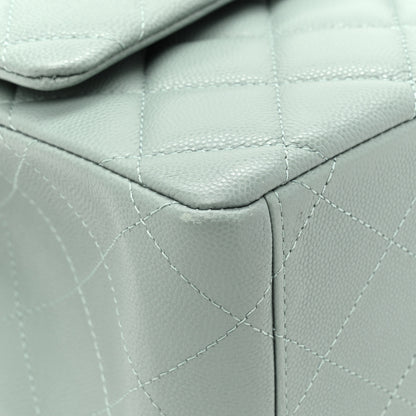 Chanel Caviar Quilted Maxi Double Flap Light Blue 11 of 15