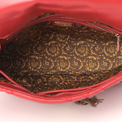 Versace Barocco Quilted Nappa Altea Vanitas Satchel Red 5 of 22