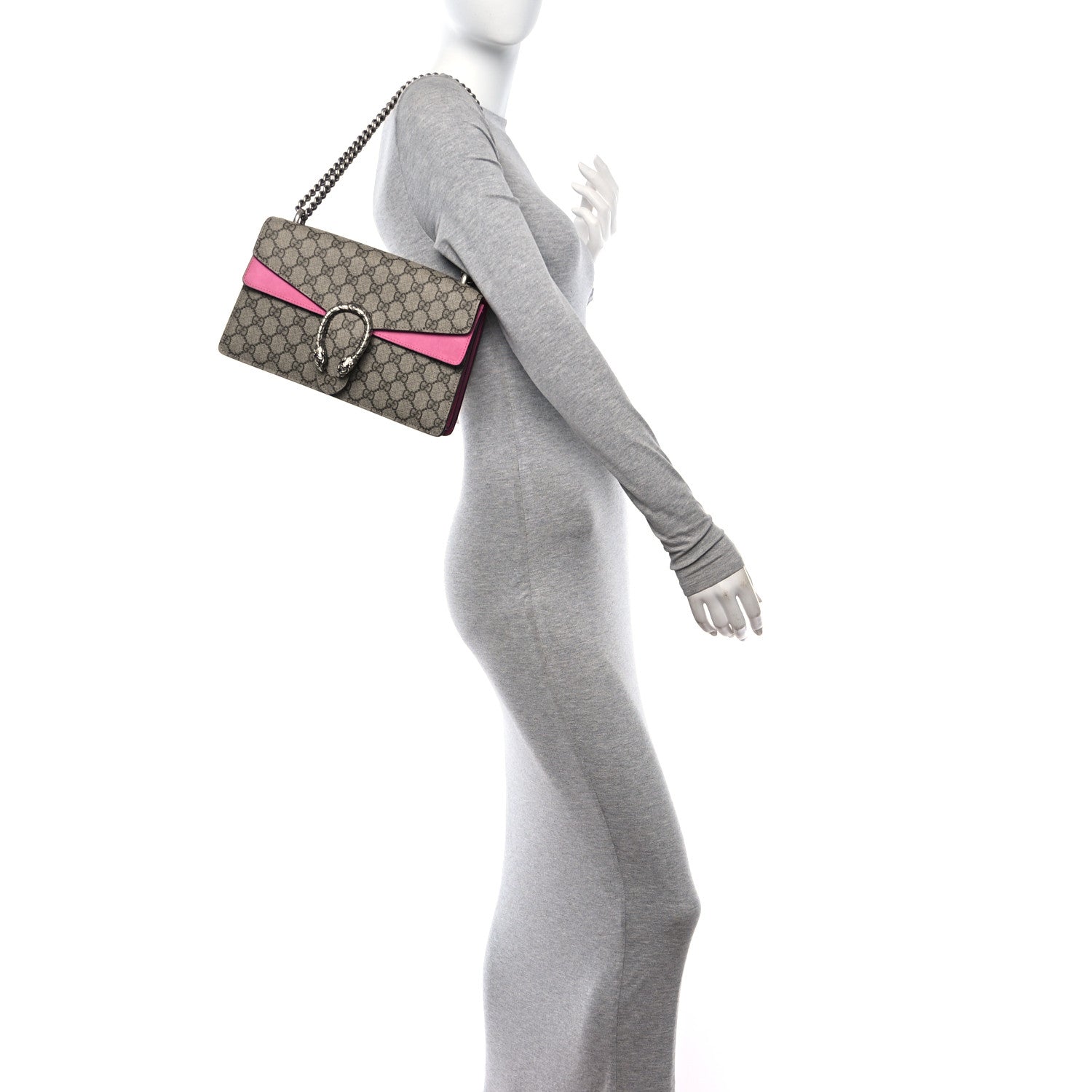 Gucci GG Supreme Monogram Small Dionysus Shoulder Bag Pink 3 of 12