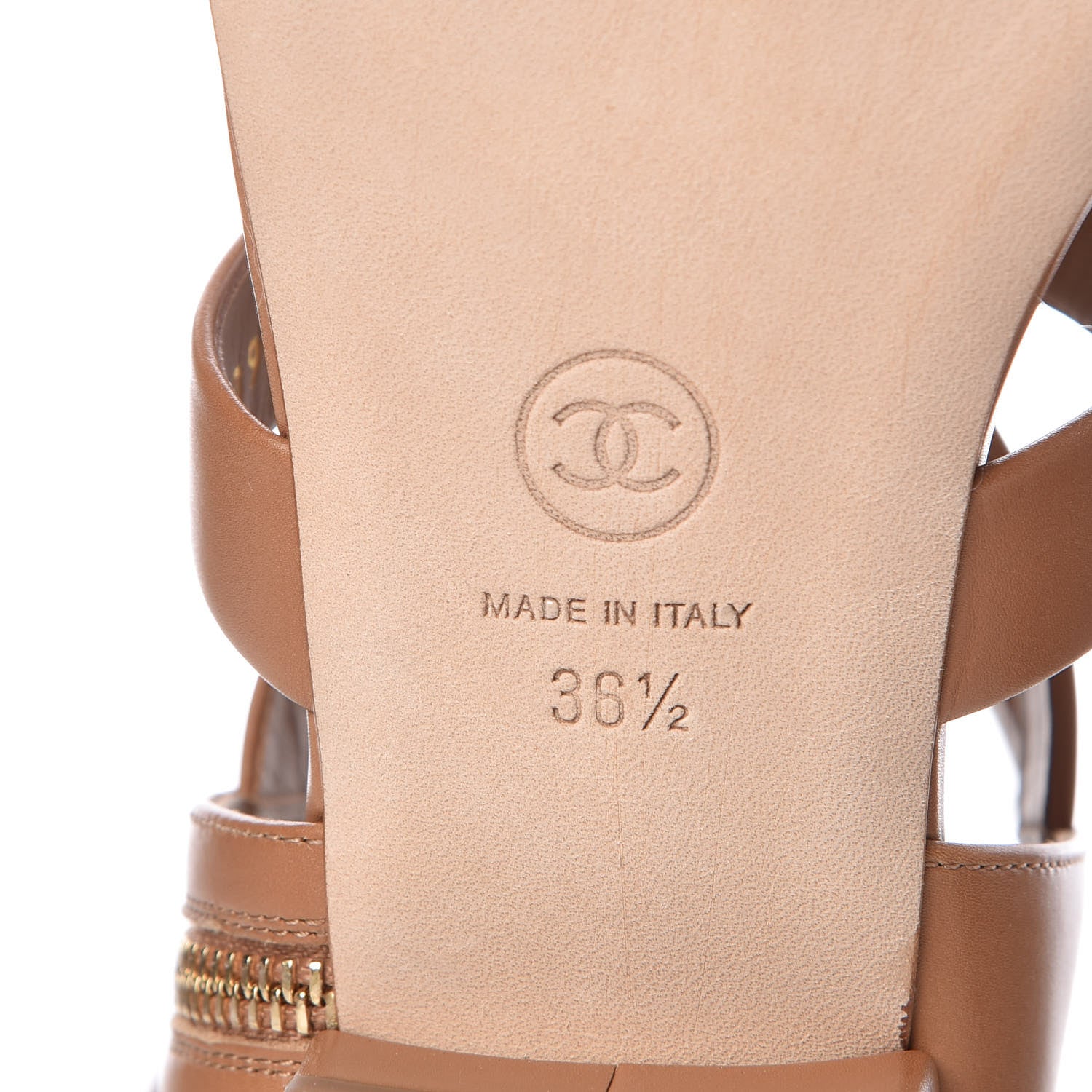 Chanel Calfskin Gladiator Sandals 36.5 Brown 8 of 10
