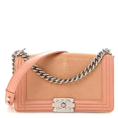 Chanel Galuchat Stingray Medium Boy Flap Pink 1 of 11