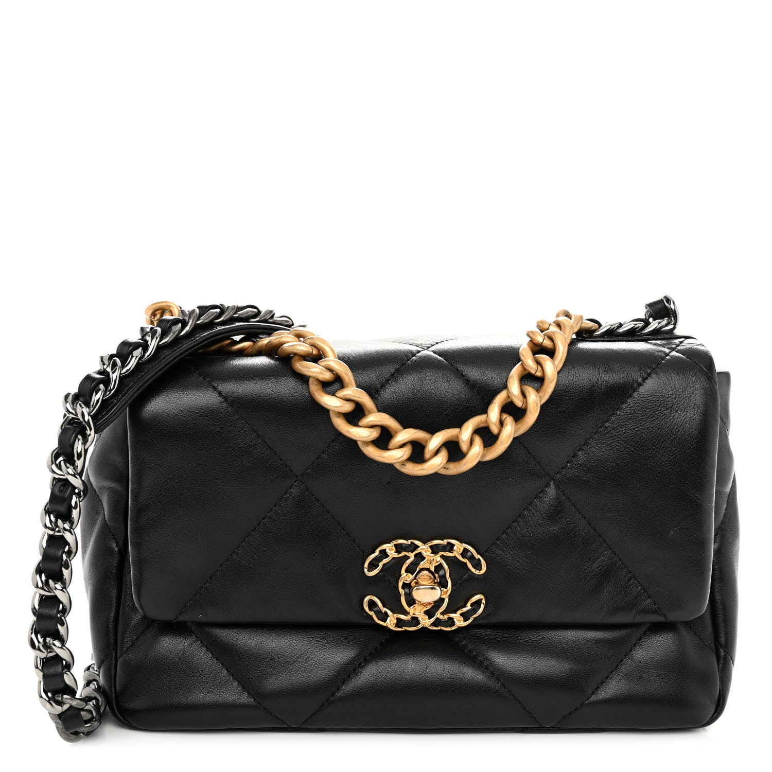 Chanel Lambskin Quilted Medium Chanel 19 Flap Black 1 of 9